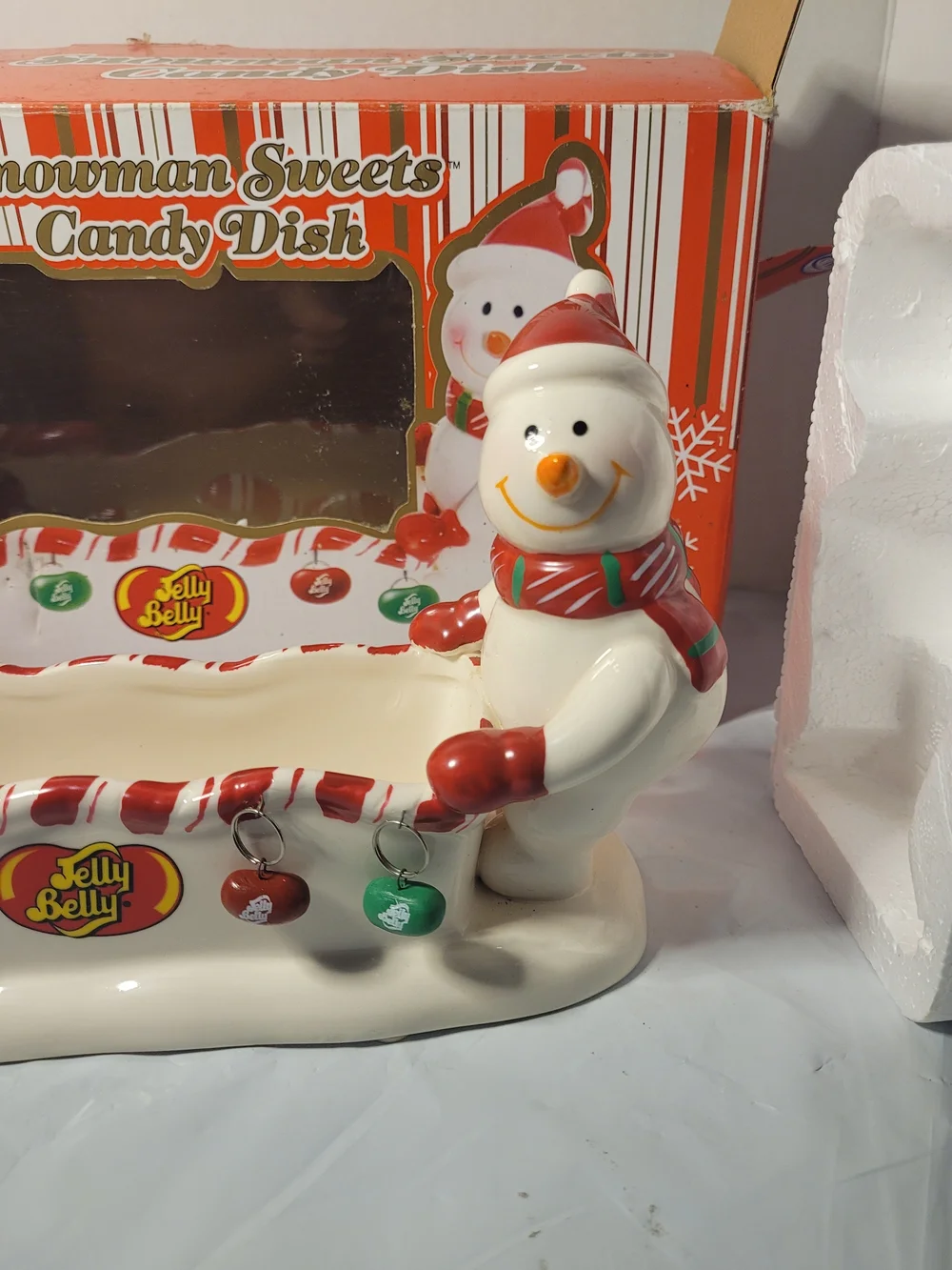 2007 Jelly Belly Snowman Sweets Christmas Candy Dish (Z)